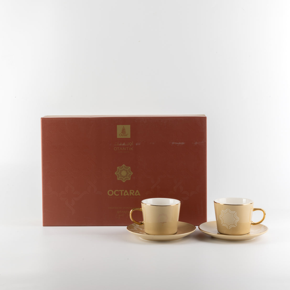 Octara - Cappuccino Set (12-Pc) - Ivory & Gold