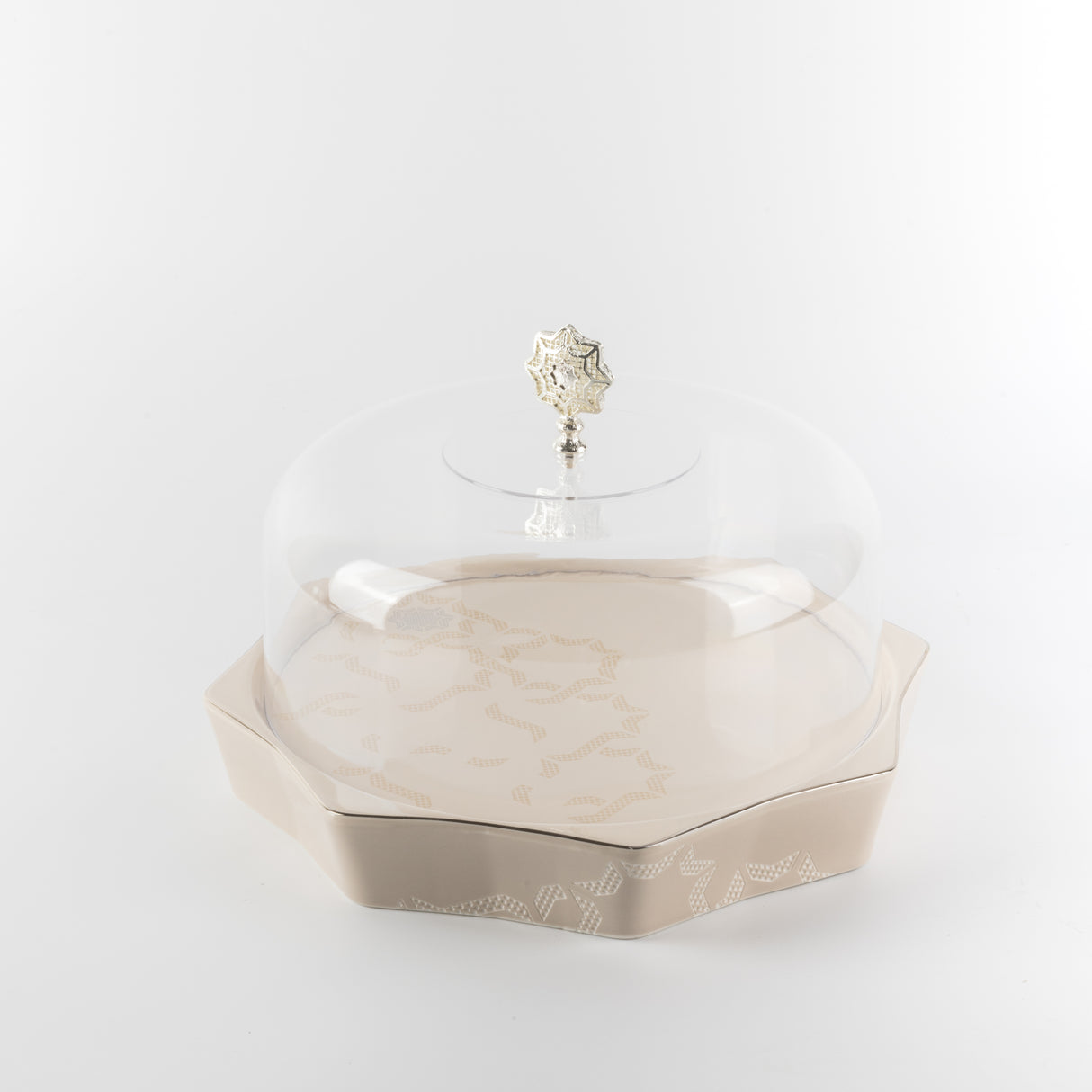 Octara - Cake Set (9-Pc) - Beige & Silver