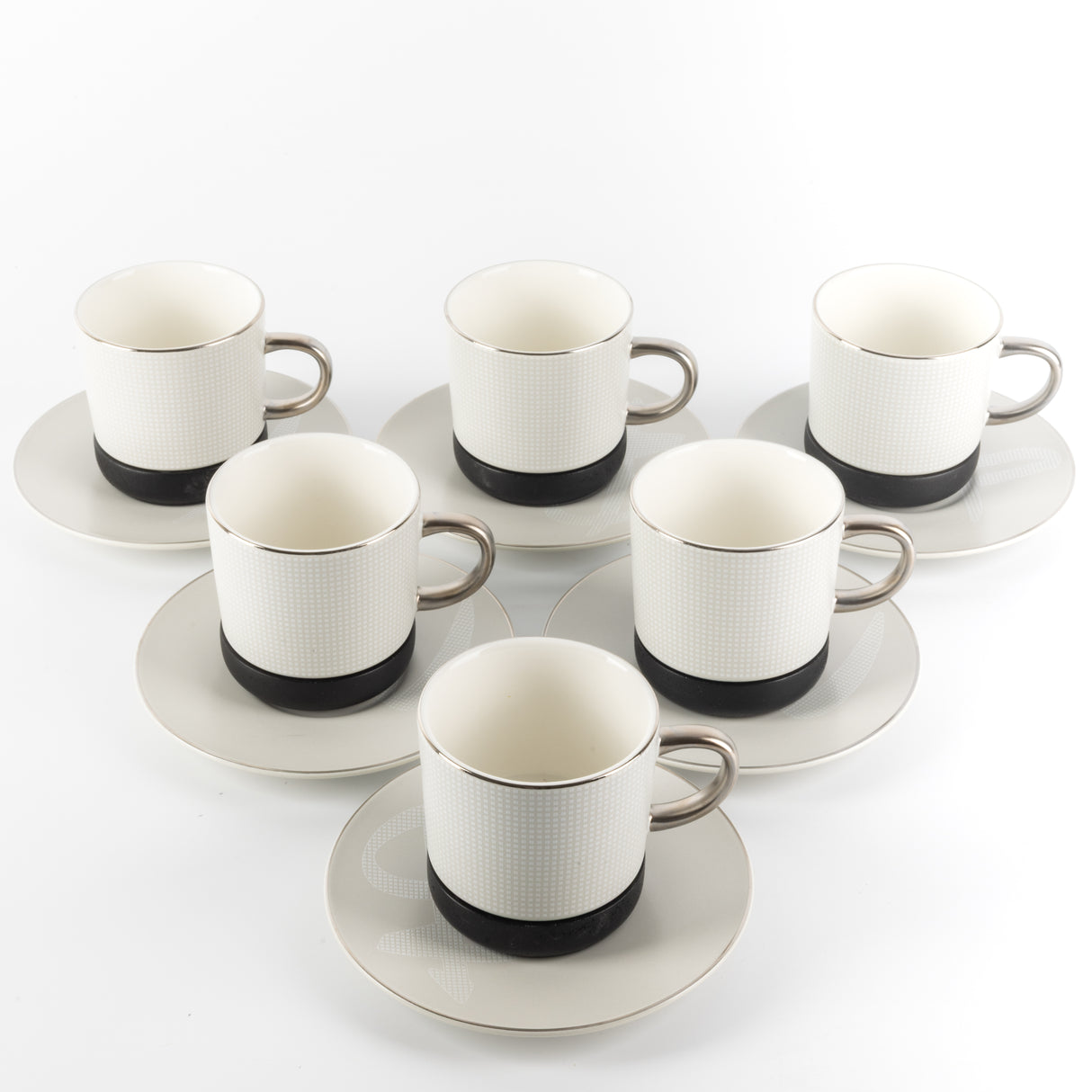 Sidrah - Cappuccino Set (12-Pc) - Midnight Silver