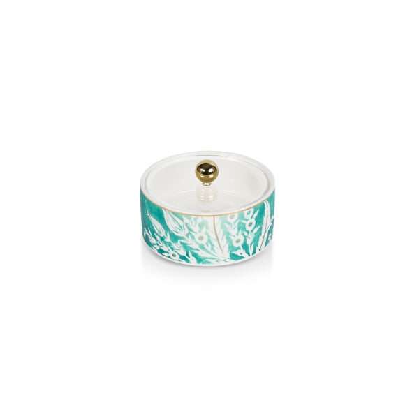 Tolipa - Small Decorative Canister - Green & Gold