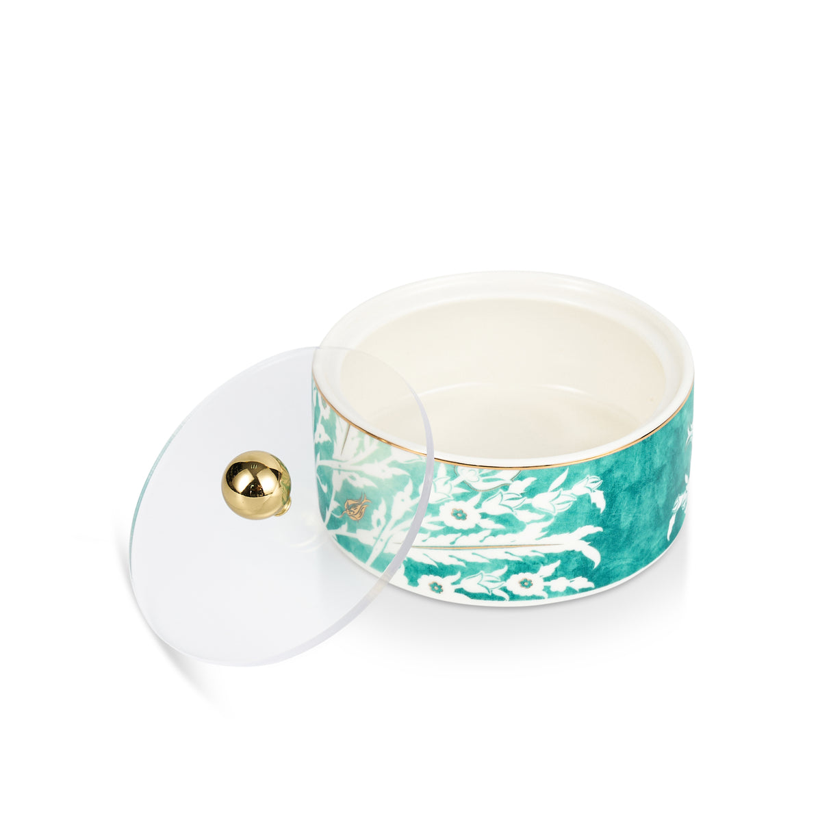 Tolipa - Small Decorative Canister - Green & Gold