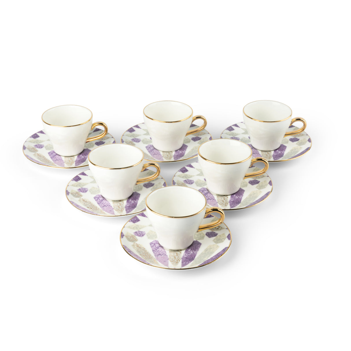 Luxury Amal Coffee Duo (Set of 2)-Purple & Gold