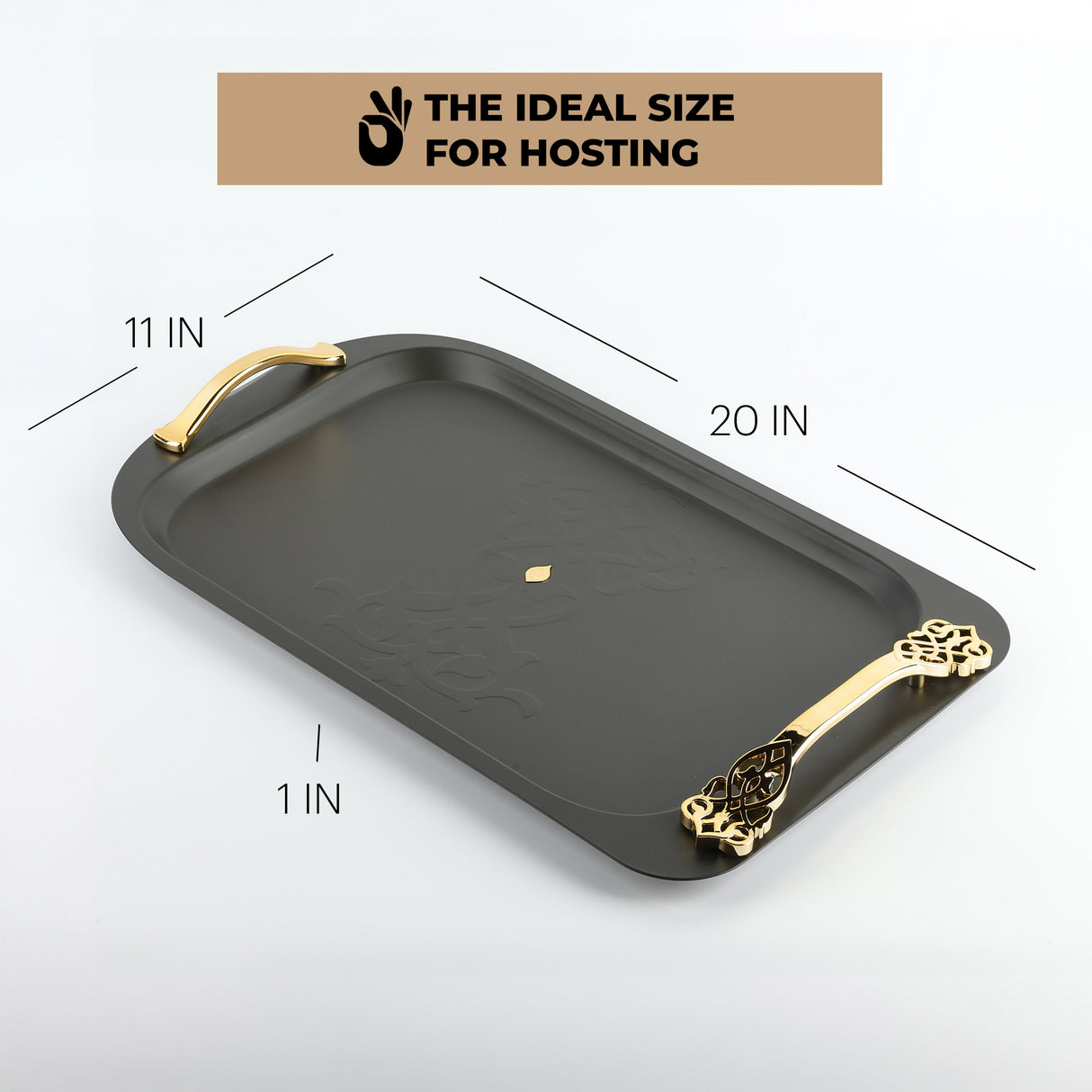 Naqsh - Serving Tray - Black & Gold