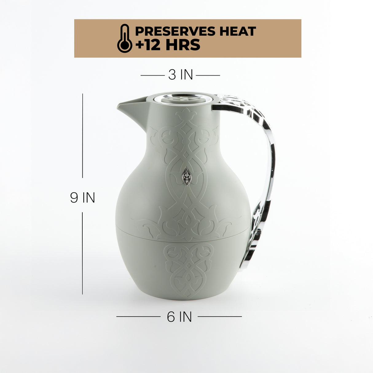 Naqsh - Vacuum Flask / Thermos - Grey & Silver