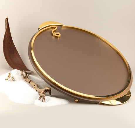 Nour - Serving Tray - Brown & Gold