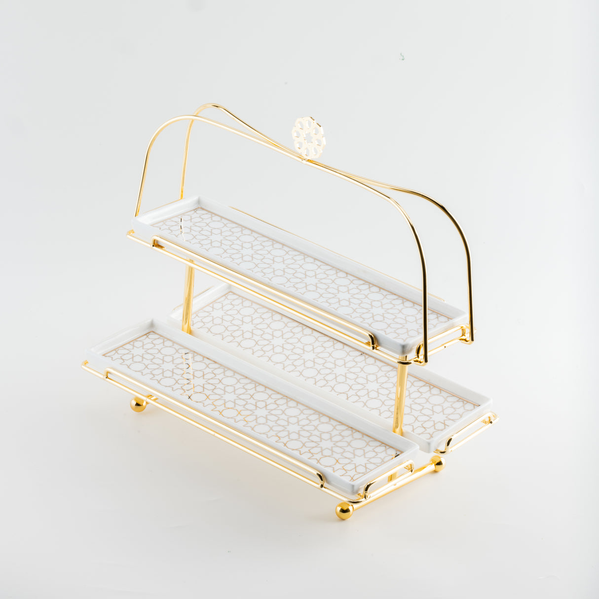 Limited Edition - Serving Tiered Platter - White & Gold