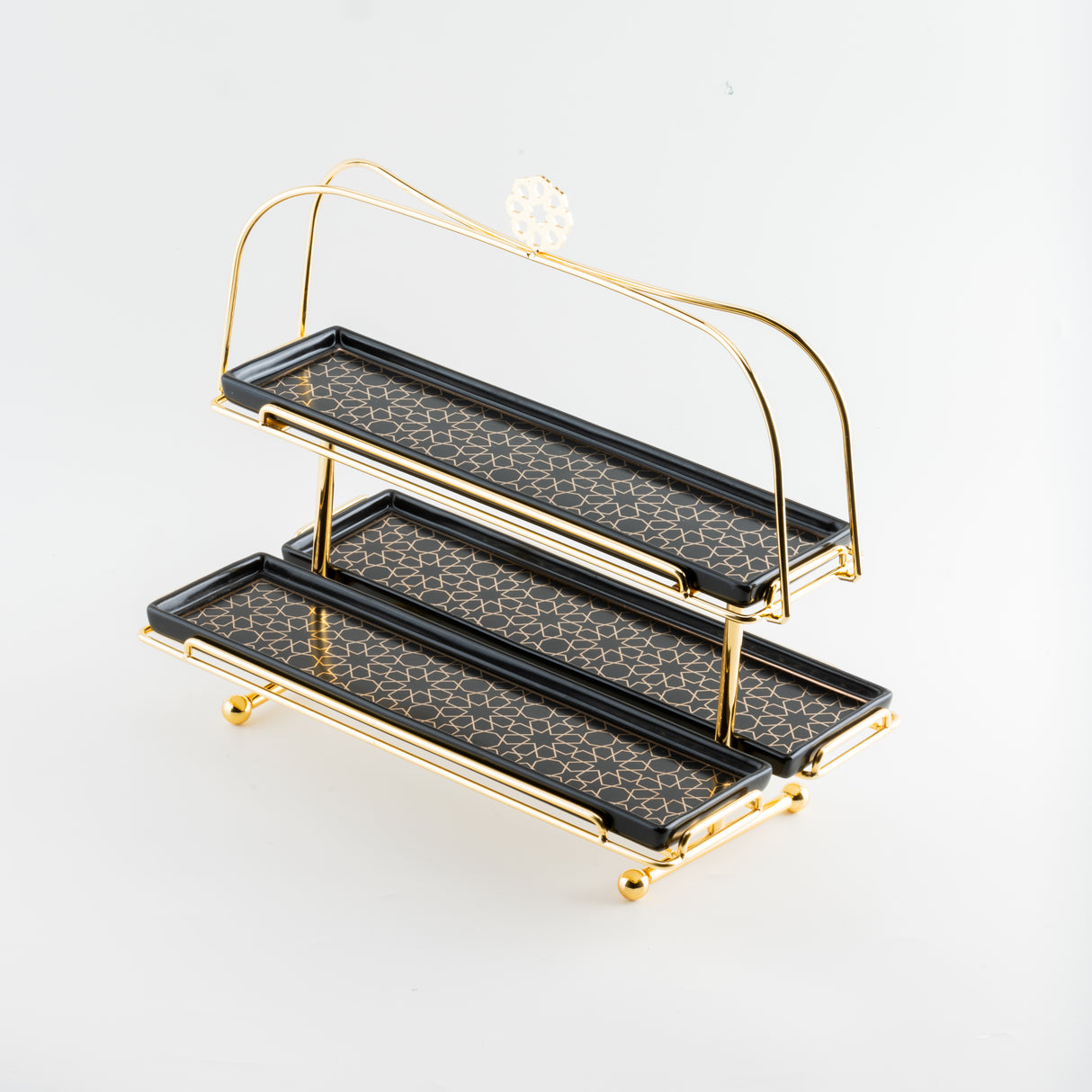 Limited Edition - Serving Tiered Platter - Black & Gold
