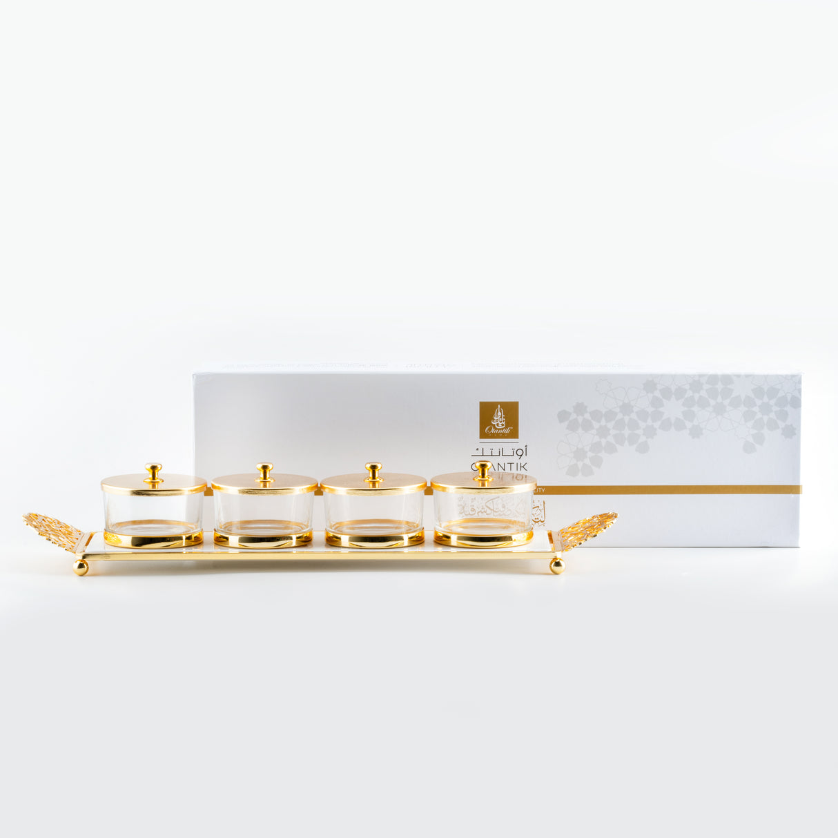 Limited Edition - Snack Serving set (4 Bowls)- White & Gold