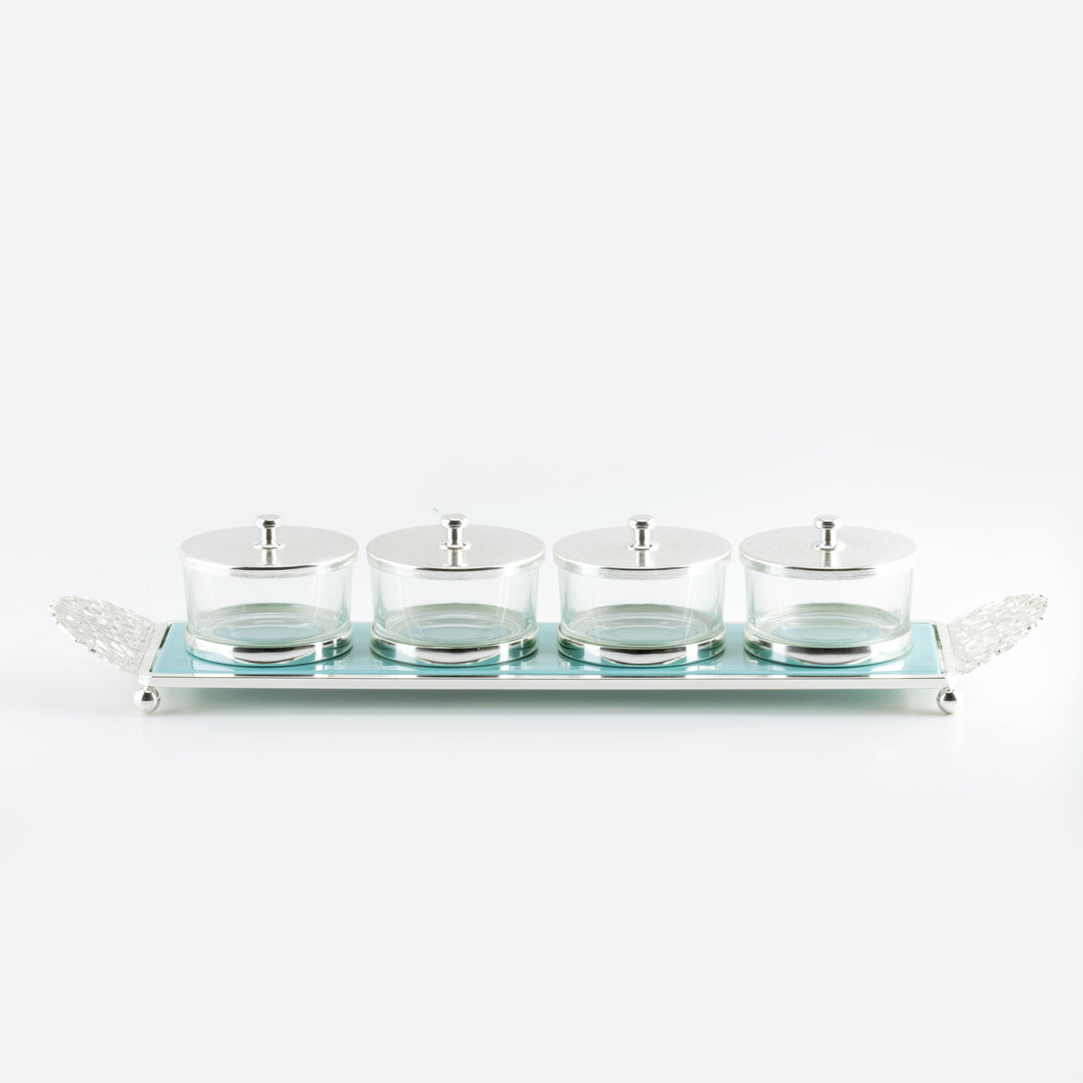 Limited Edition - Snack Serving set (4 Bowls)- Blue & Silver