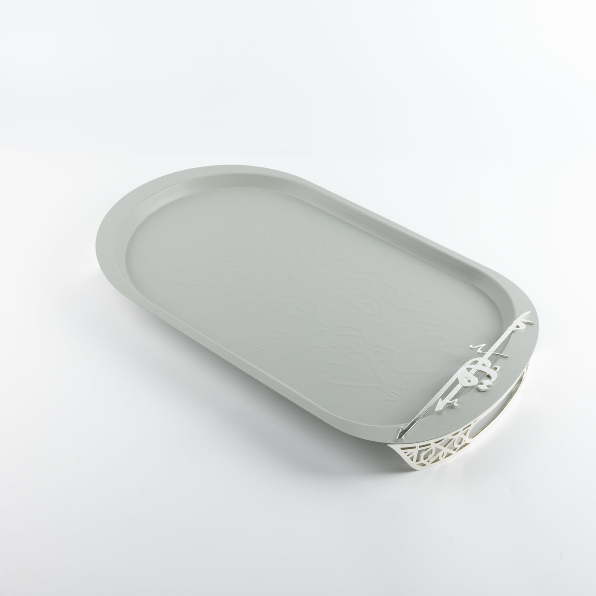 Liqa'a -  Serving Tray - Grey & Silver
