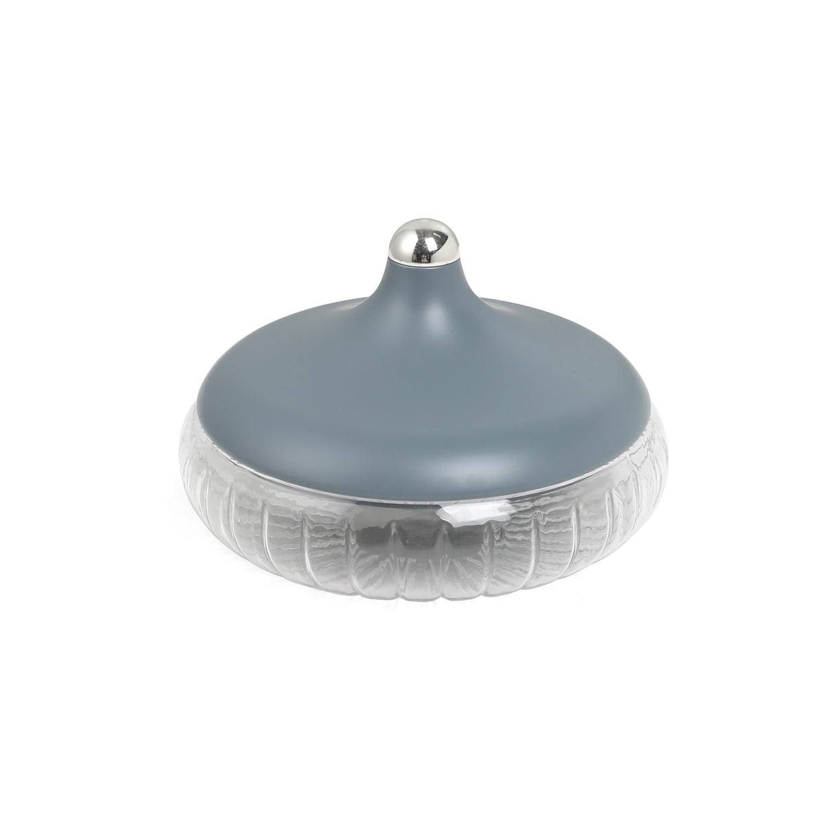 Jiwar - Large Engraved Date & Dessert Centerpiece - Haze Blue & Silver