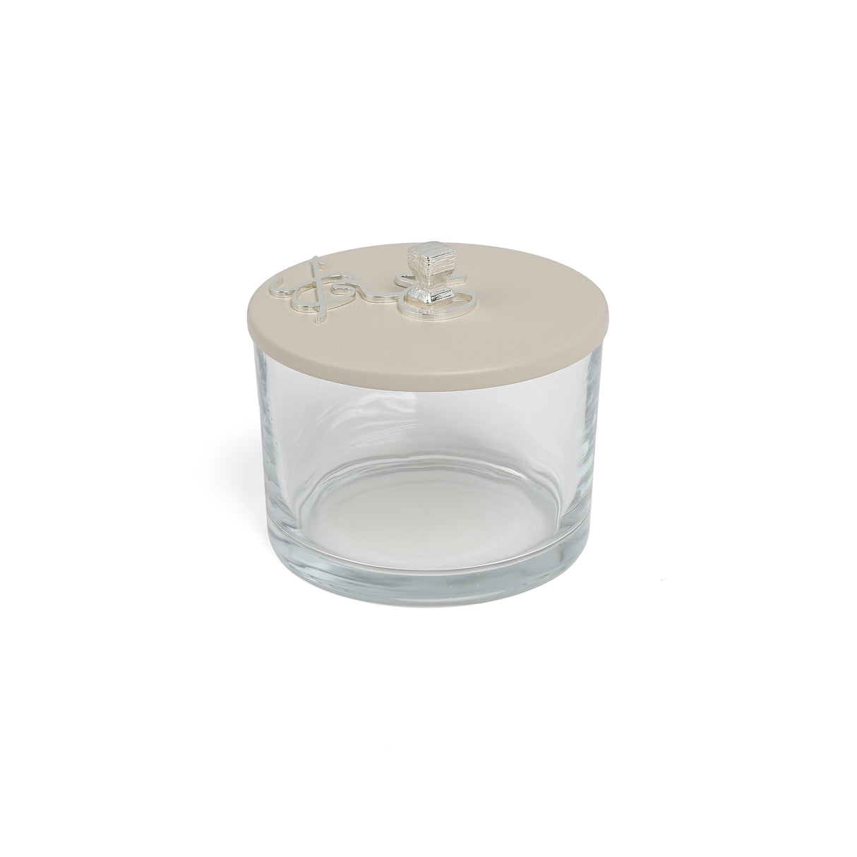 Jiwar - Triple Elegant Nut Serving Set with Engraved  Base - Beige & Silver