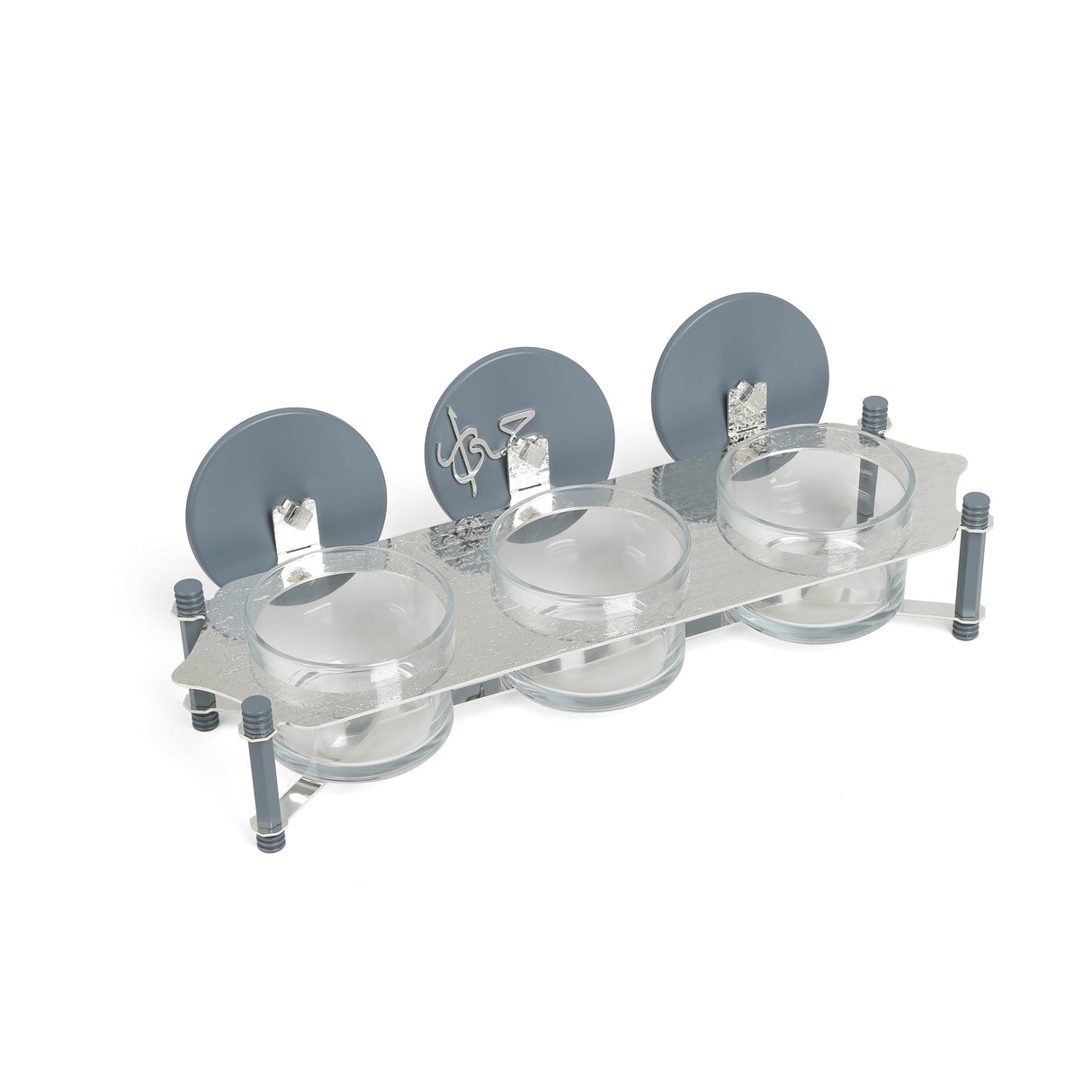 The Elevated Large Serving Set – Haze Blue & Silver