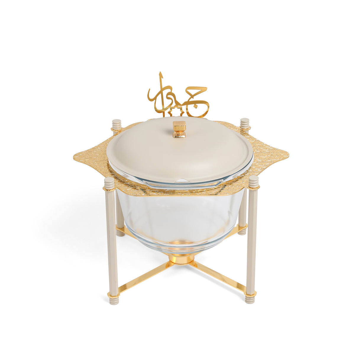 Jiwar - Deluxe Gold Engraved Soup Buffet - Beige & Gold