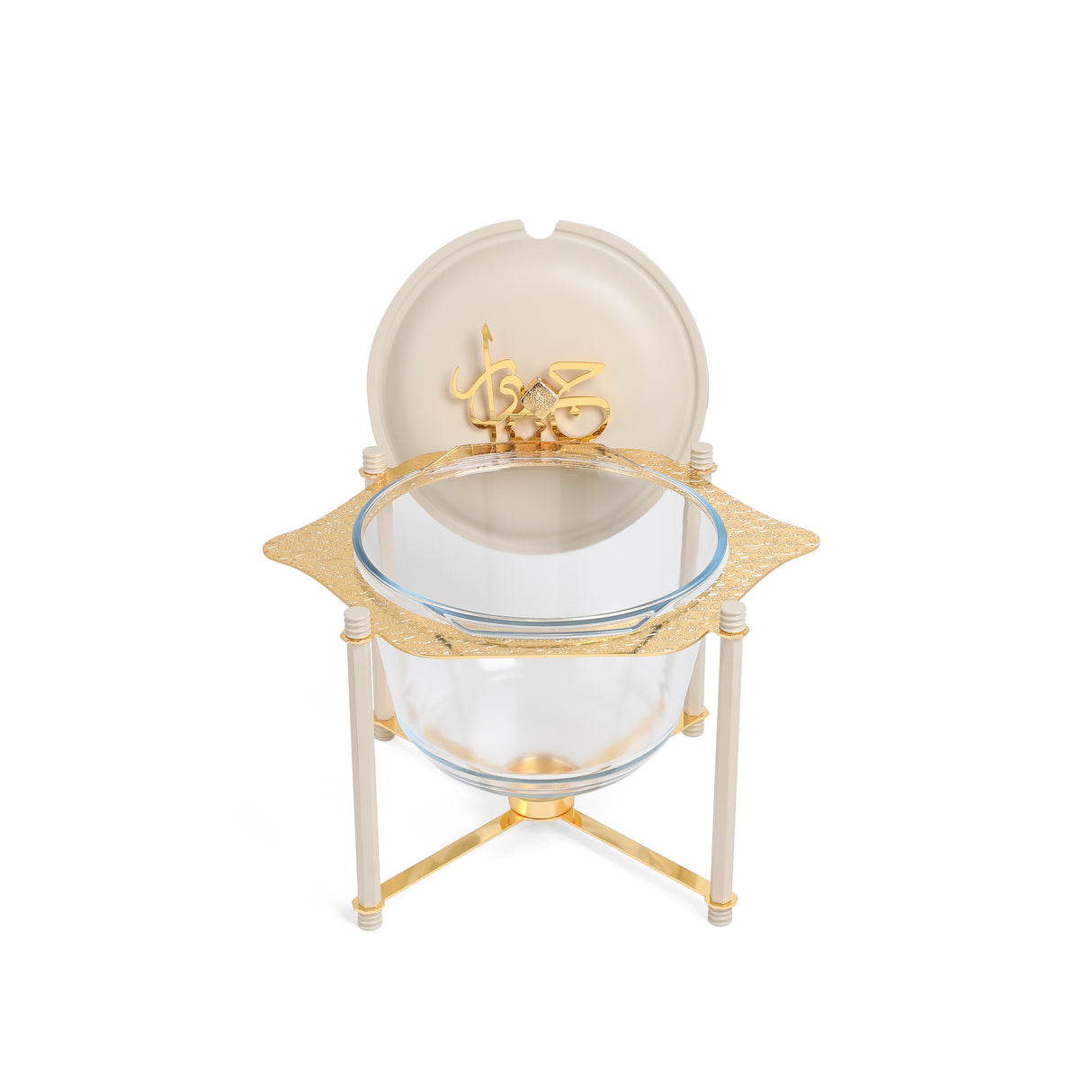 Jiwar - Deluxe Gold Engraved Soup Buffet - Beige & Gold