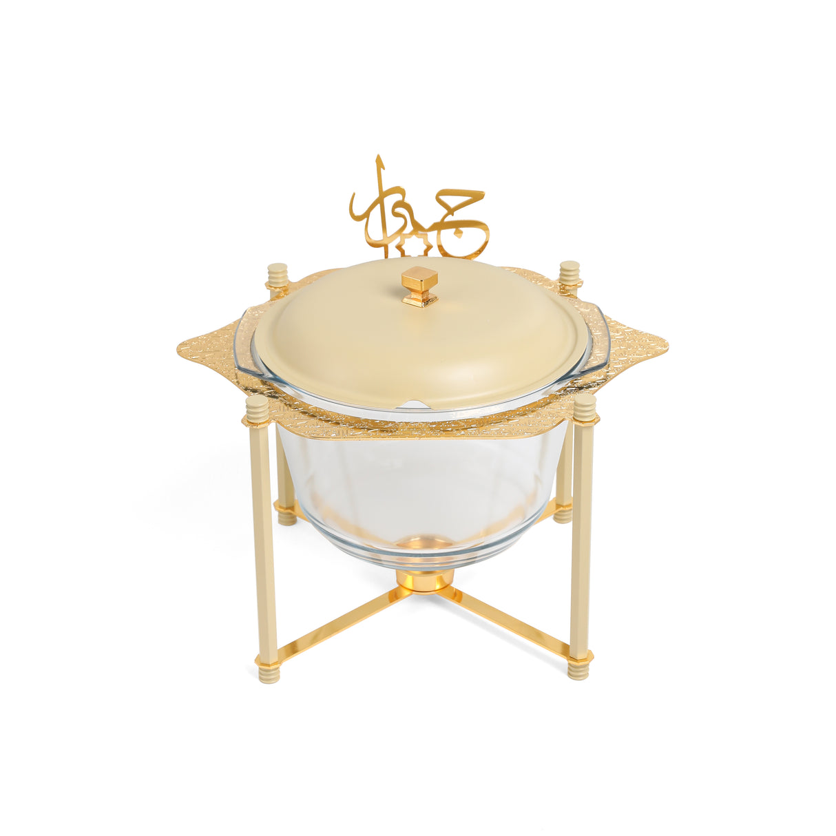 Jiwar - Deluxe Gold Engraved Soup Buffet - Ivory & Gold