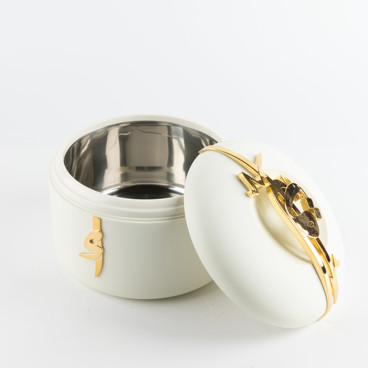 Liqa'a - Food Thermos/ Warm Serv (Set of 3) - Pearl White & Gold