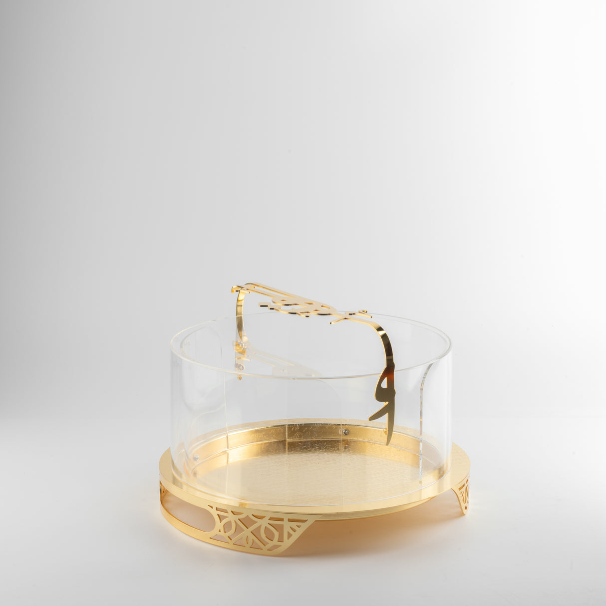 Liqa'a - Small Sleek Plate Stand - Gold
