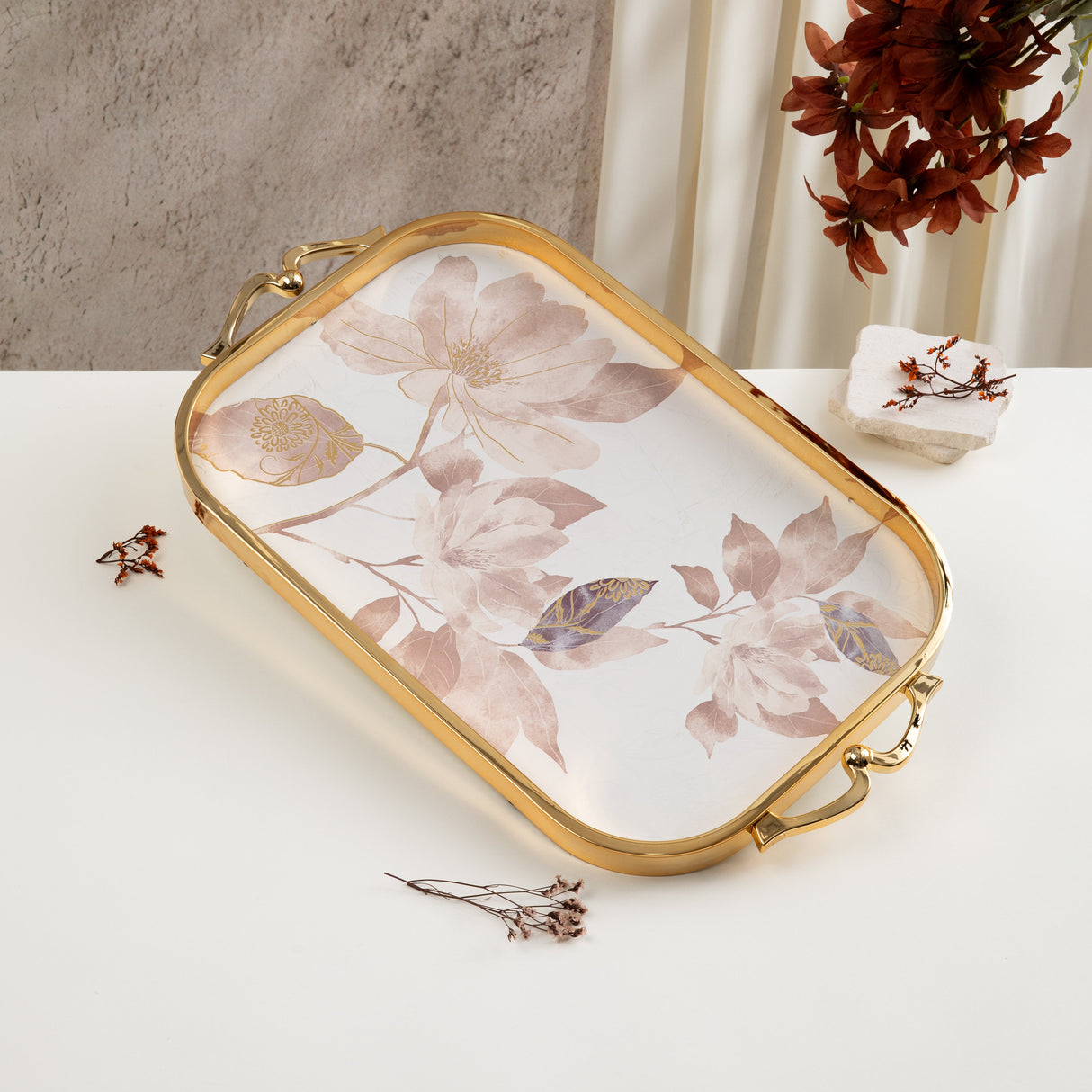 Marisella - Serving Tray - Pink & Gold