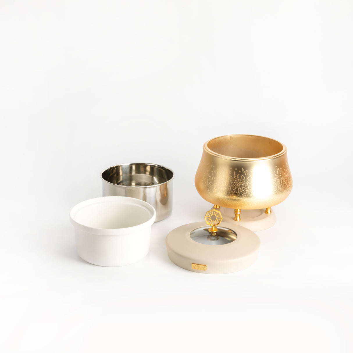 Nourhan - 2.5 Liters Chafer - Gold & Beige