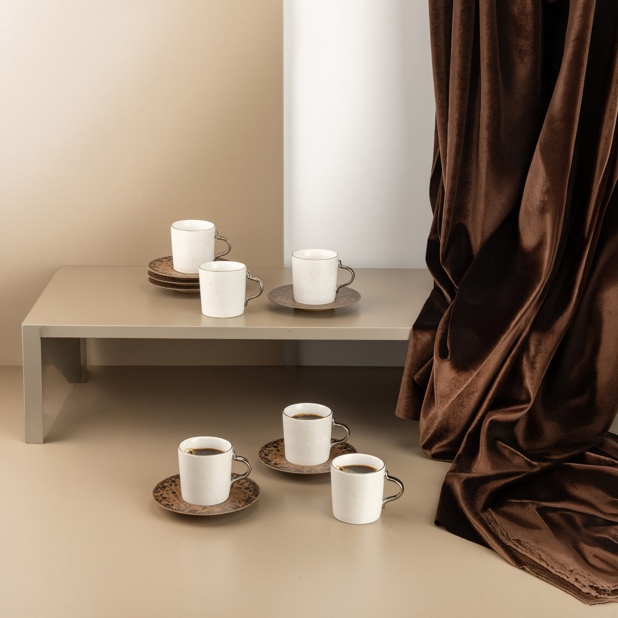 Nourhan - Espresso/Turkish Coffee Set (12-Pc) - Black Walnut