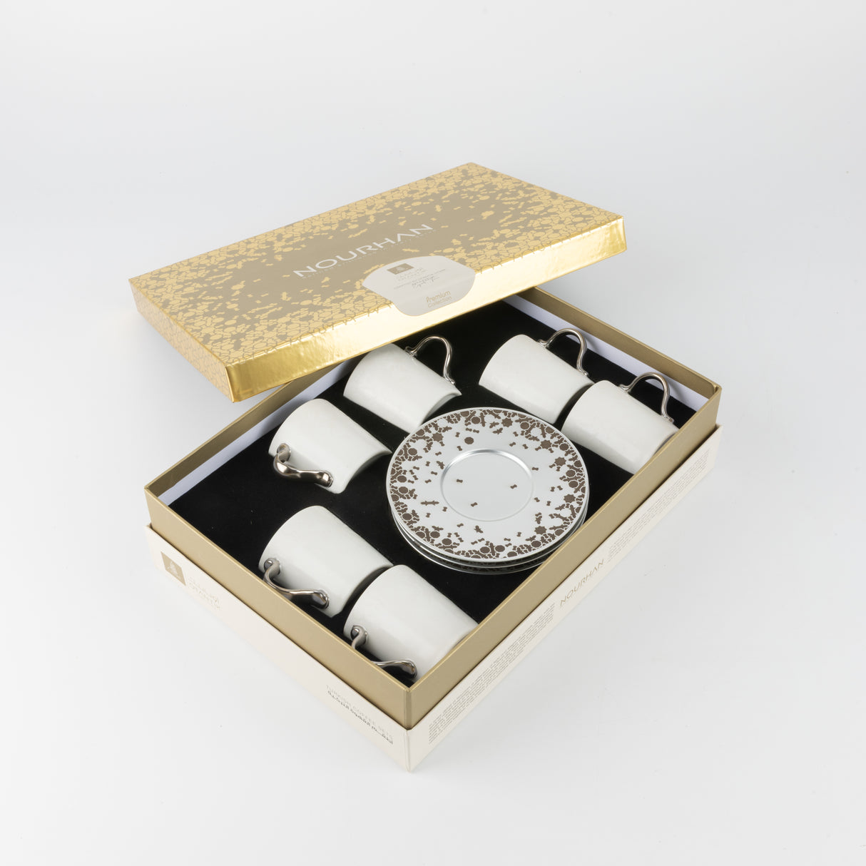 Nourhan - Espresso/Turkish Coffee Set (12-Pc) - Bronze & Silver