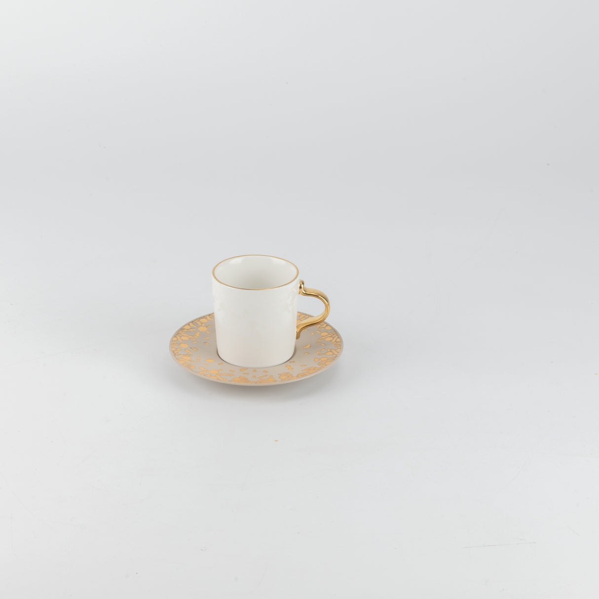 Nourhan - Espresso/Turkish Coffee Set (12-Pc) - Gold & Beige