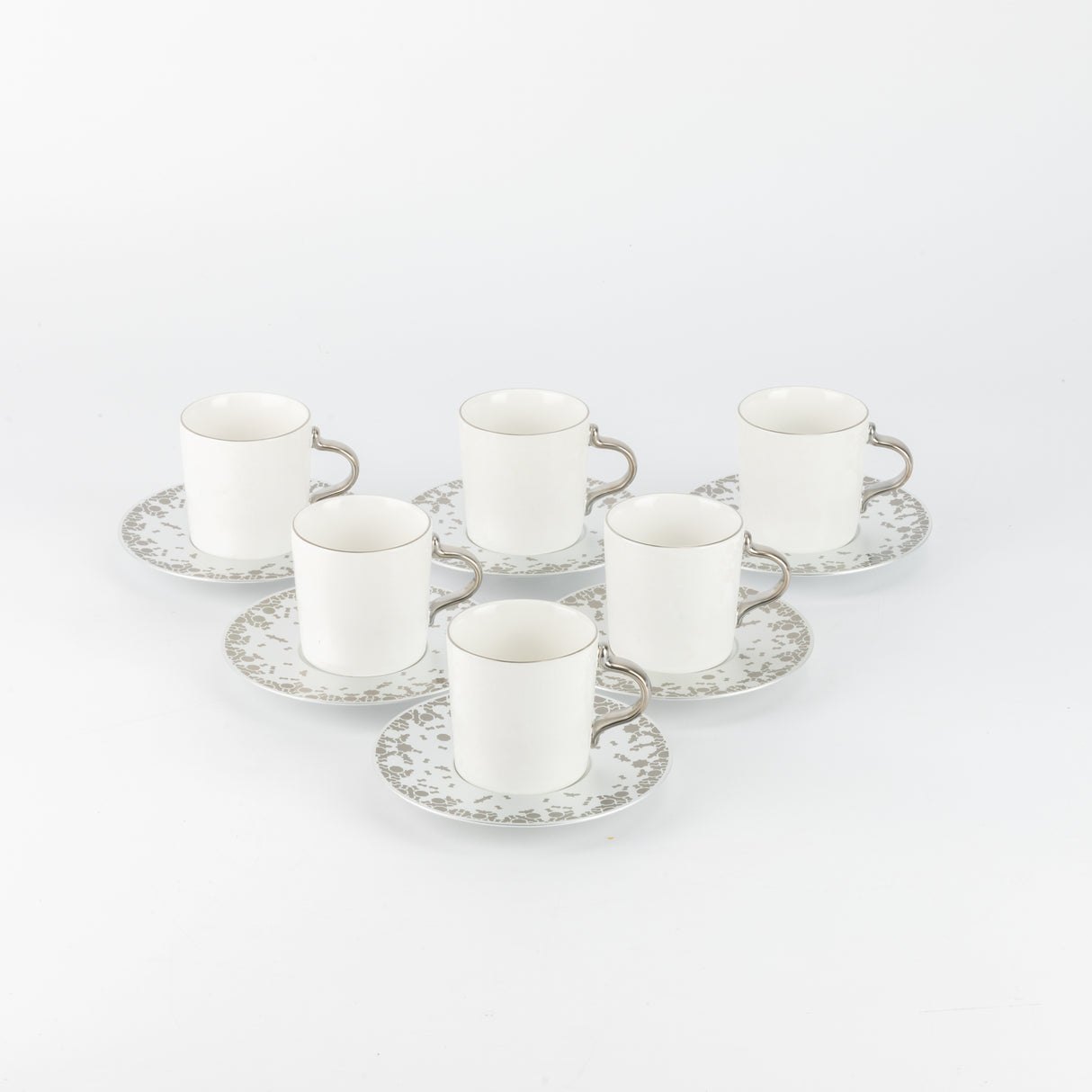 Nourhan - Espresso/Turkish Coffee Set (12-Pc) - Silver