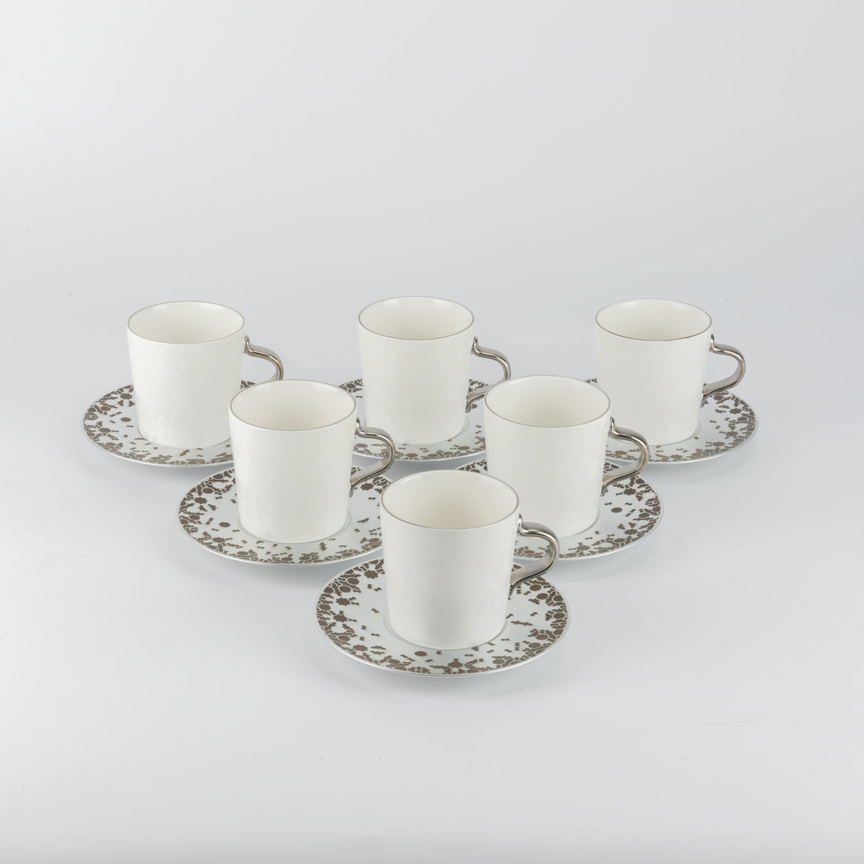 Nourhan - Cappuccino Set (12-Pc) - Bronze & Silver