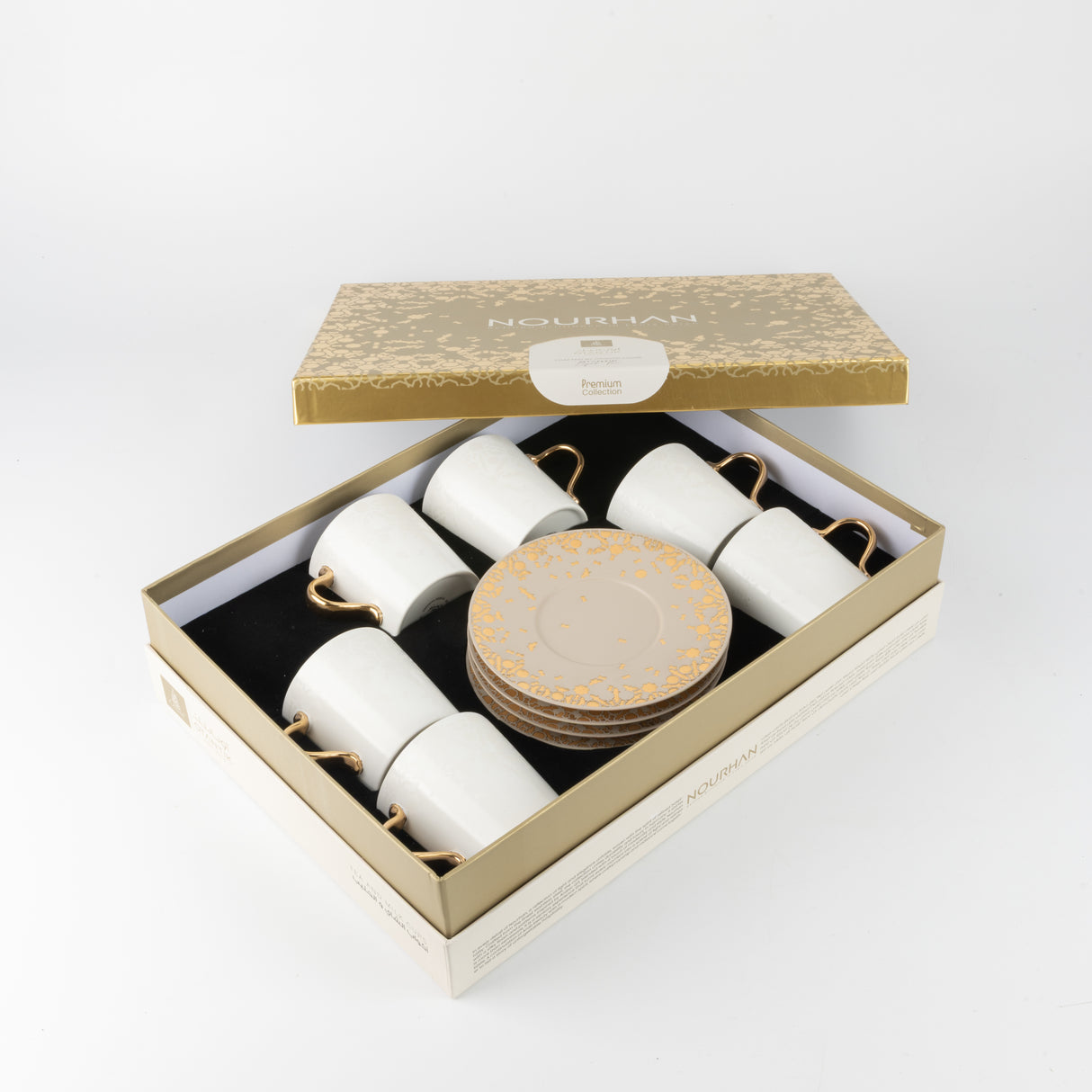 Nourhan - Cappuccino Set (12-Pc) - Gold & Beige