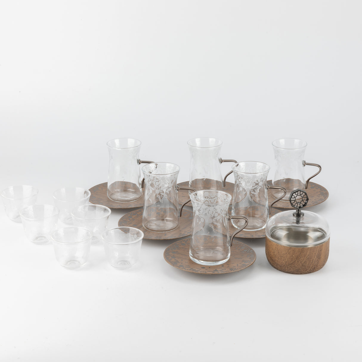 Nourhan - Tea Set (19-Pc) - Black Walnut