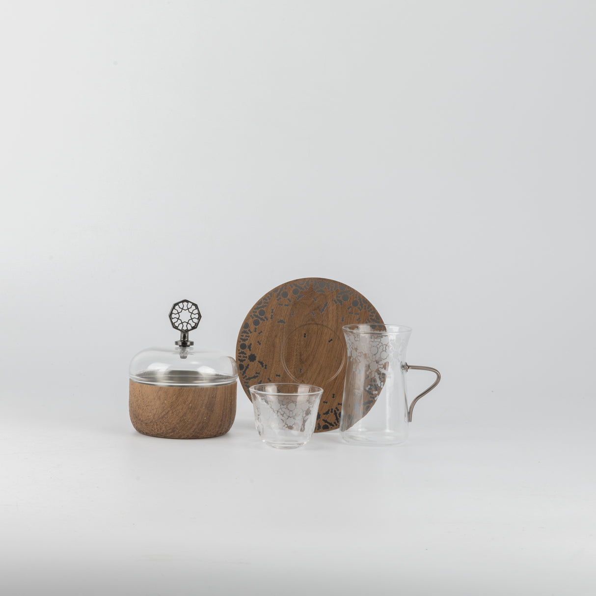 Nourhan - Tea Set (19-Pc) - Black Walnut