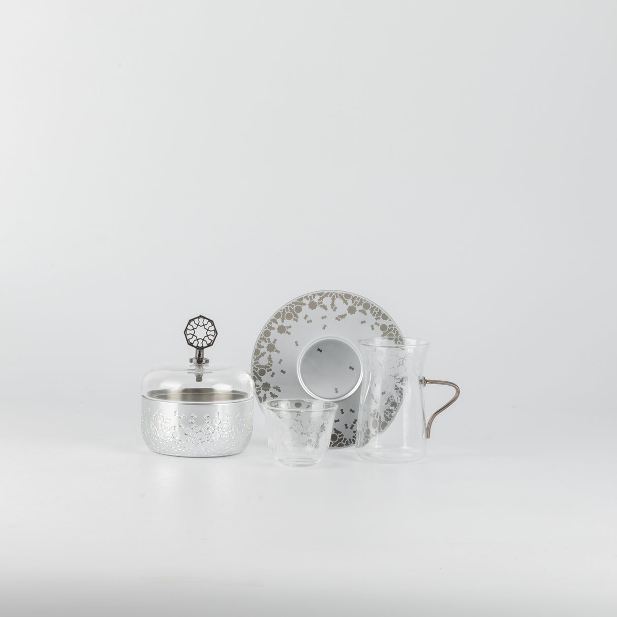 Nourhan - Tea Set (19-Pc) - Silver