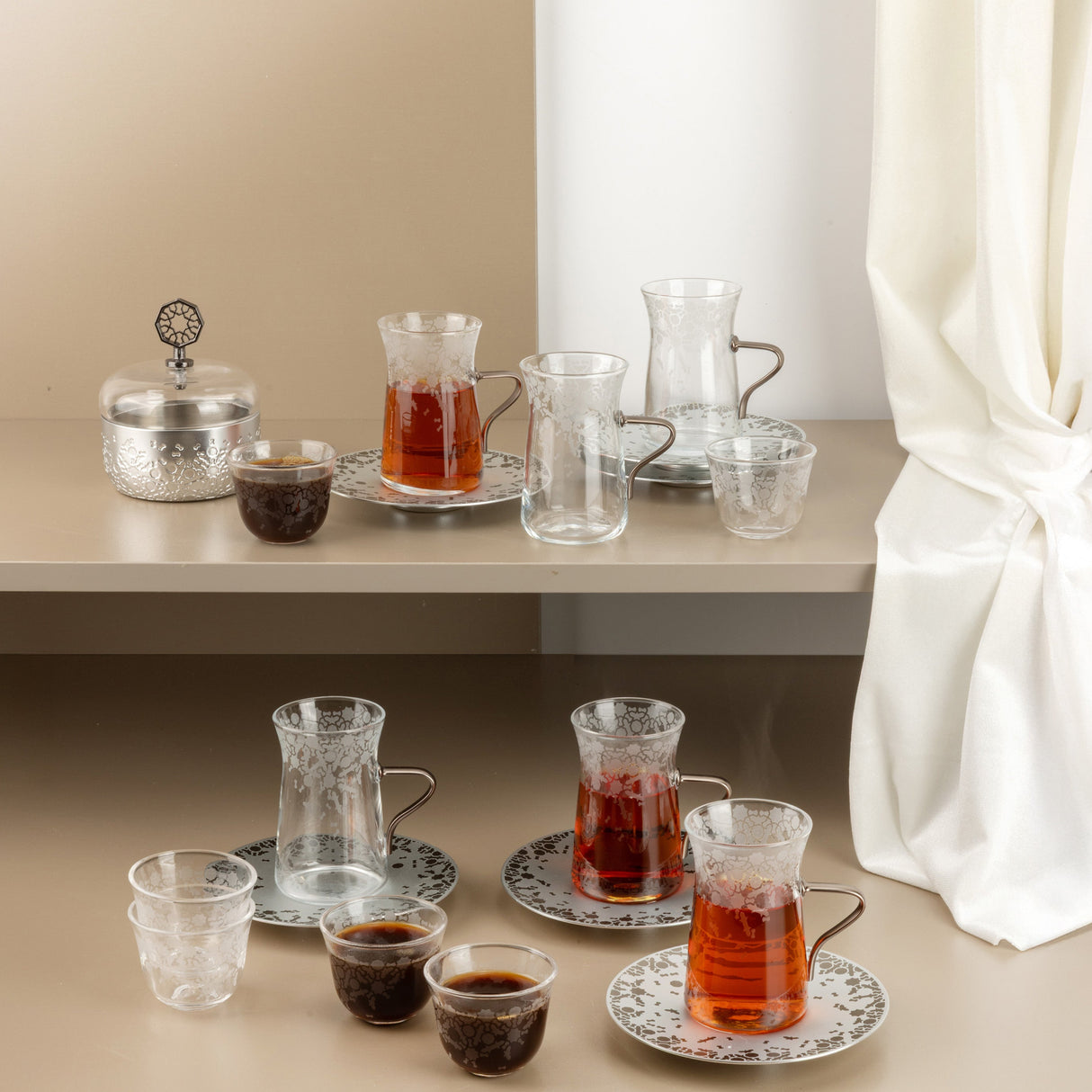 Nourhan - Tea Set (19-Pc) - Silver