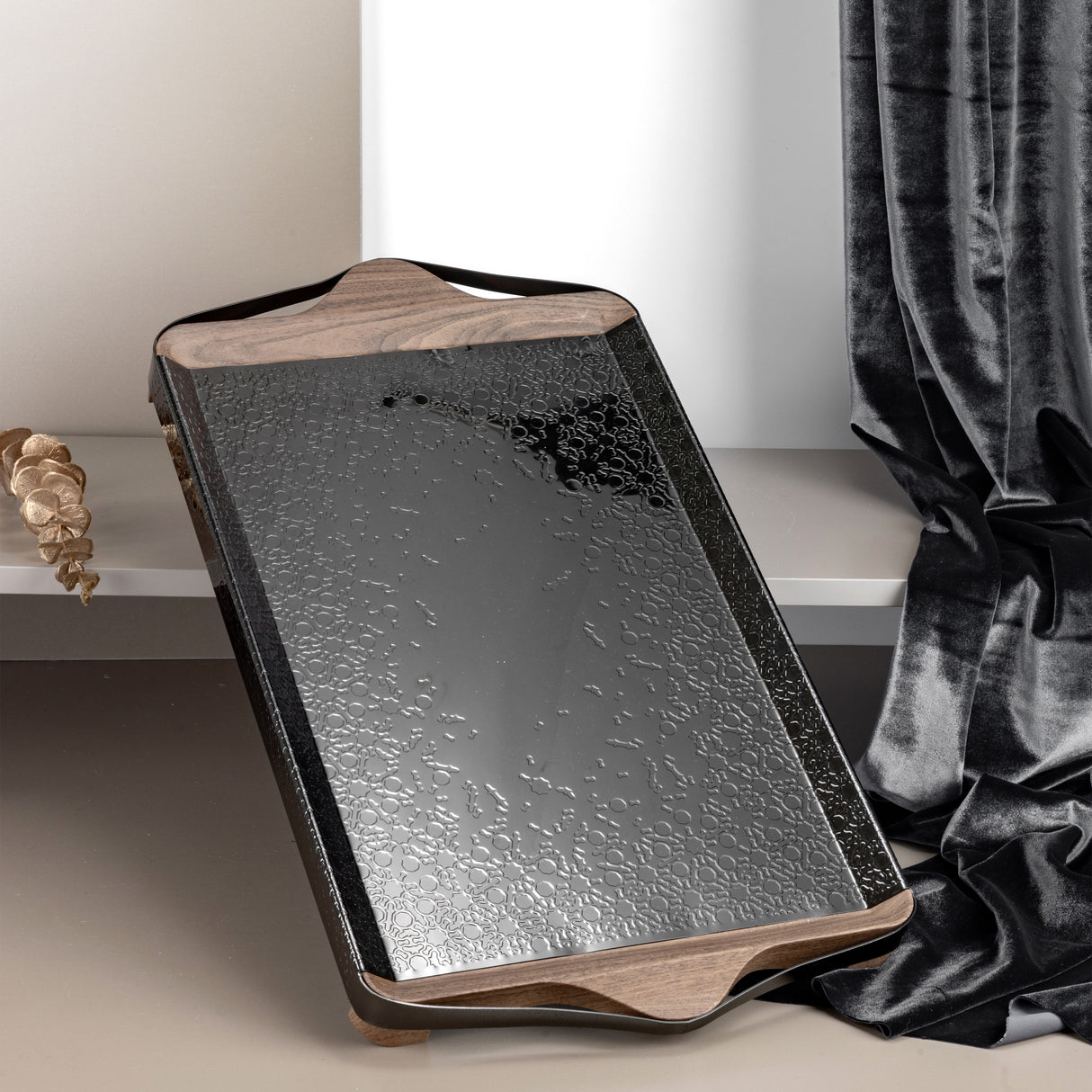 Nourhan- Serving Tray - Back walnut