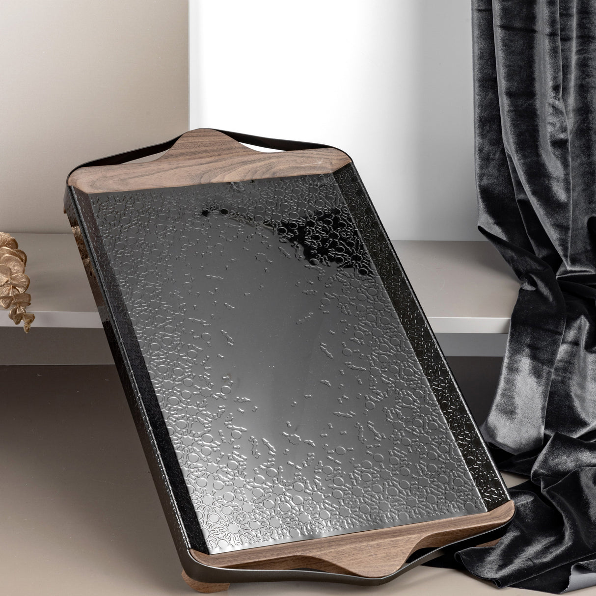 Nourhan- Serving Tray - Back walnut