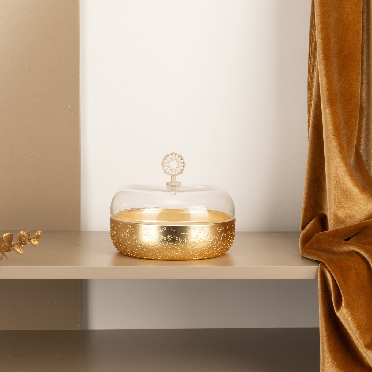 Nourhan - Medium Canister - Gold & Beige