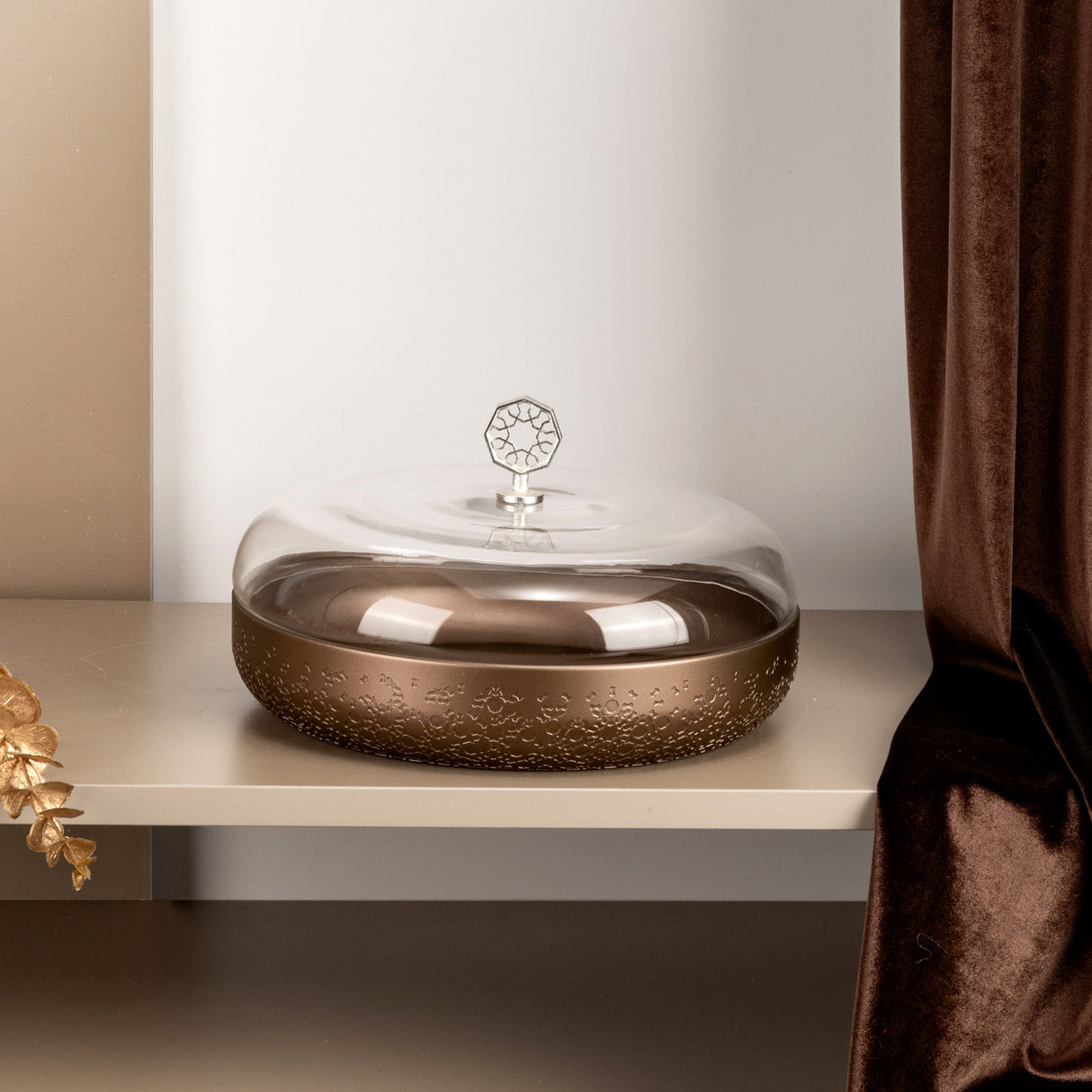 Nourhan - Large Canister - Bronze & Silver