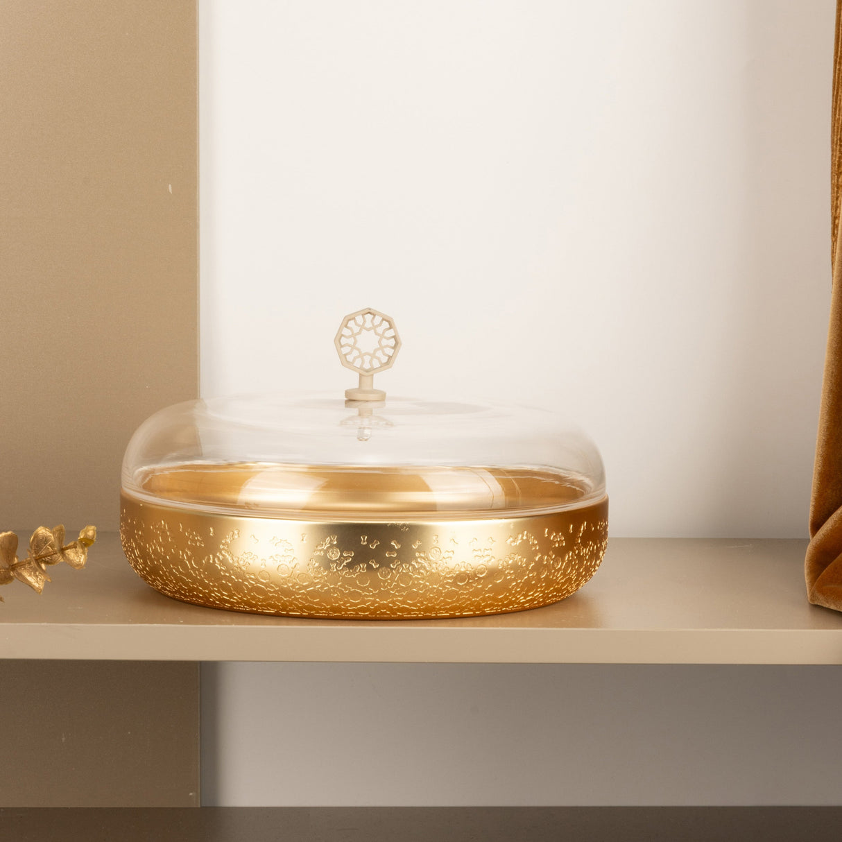 Nourhan - Large Canister - Gold & Beige