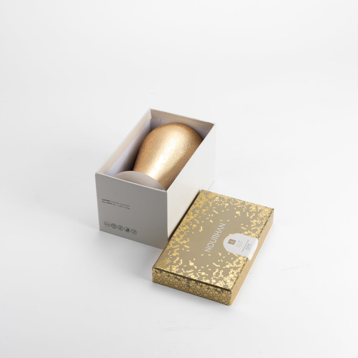 Nourhan - Incense Burner - Gold & Beige