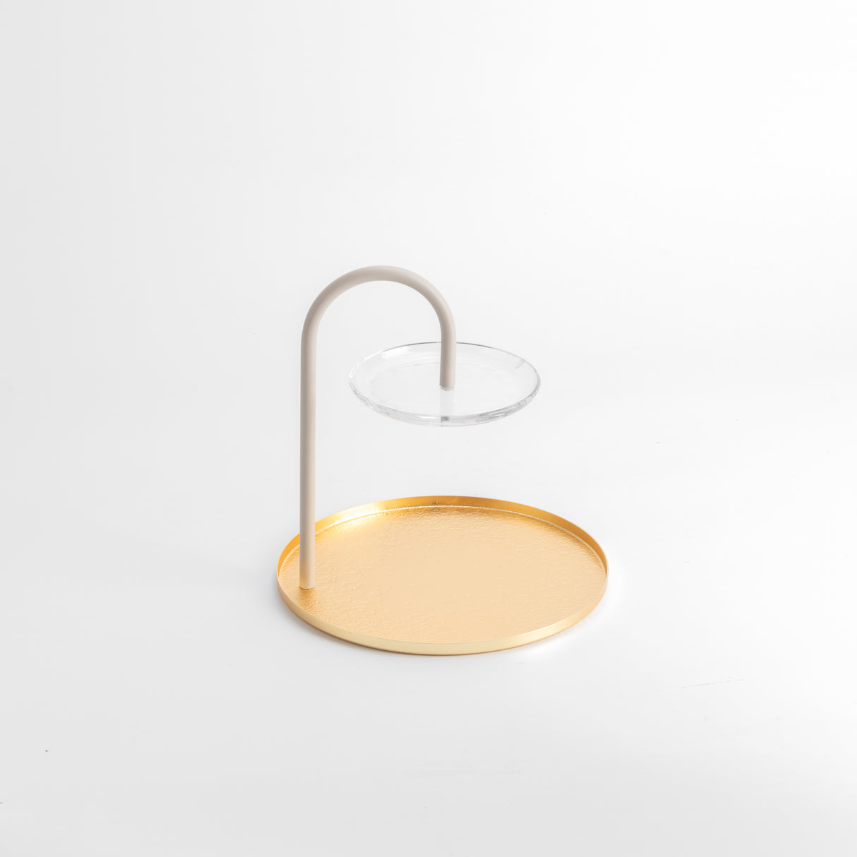 Nourhan - 2 Tier Plate - Gold & Beige