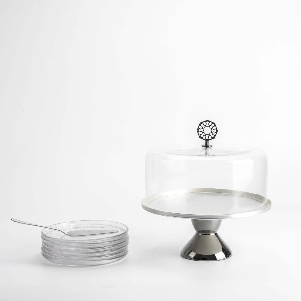 Nourhan - Cake Set (9-Pc) - Silver