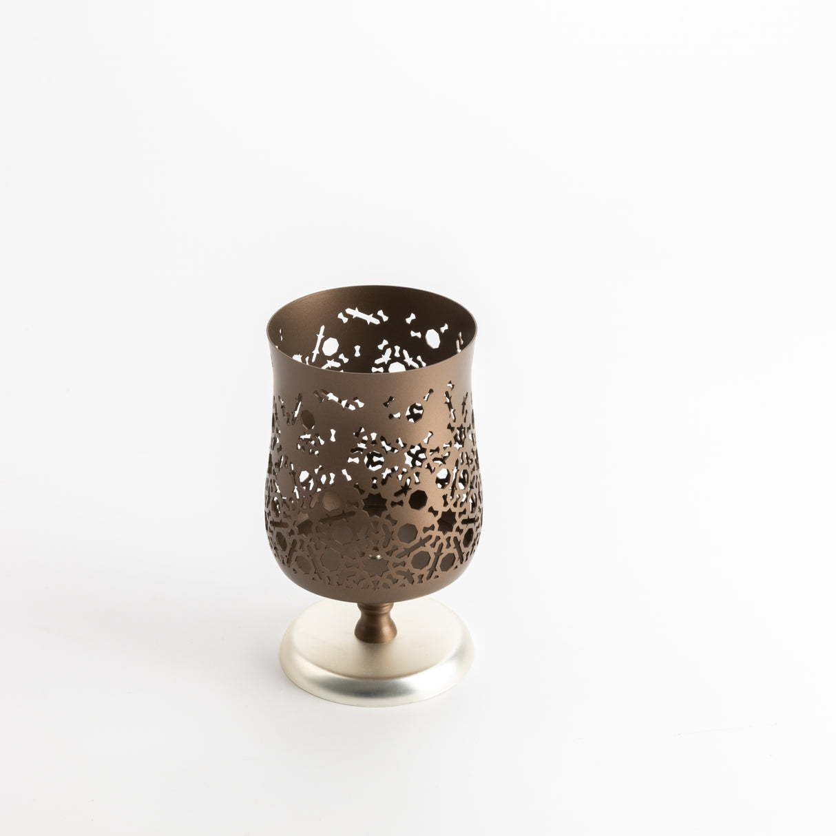 Nourhan - Medium Candle Holder - Bronze & Silver