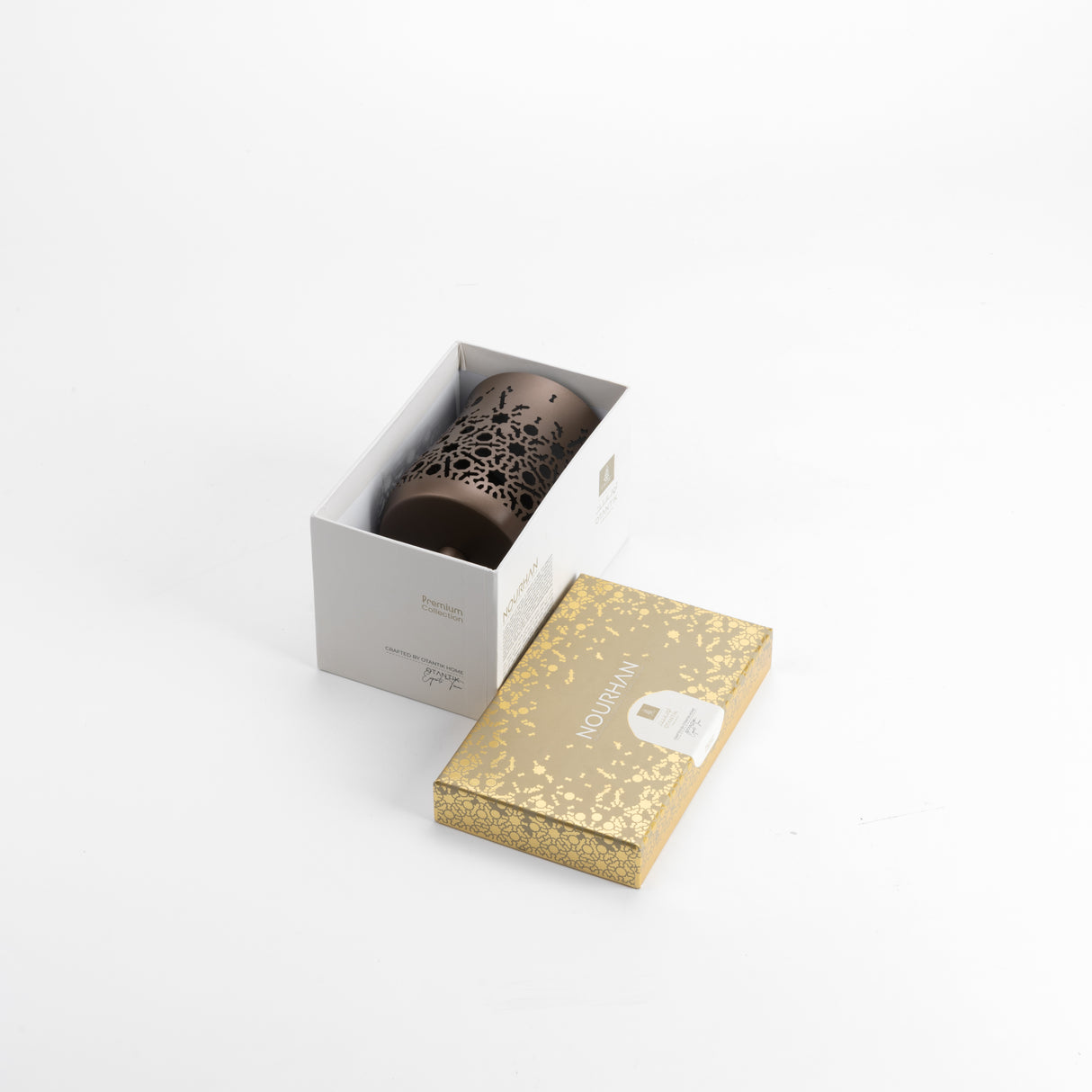 Nourhan - Medium Candle Holder - Bronze & Silver