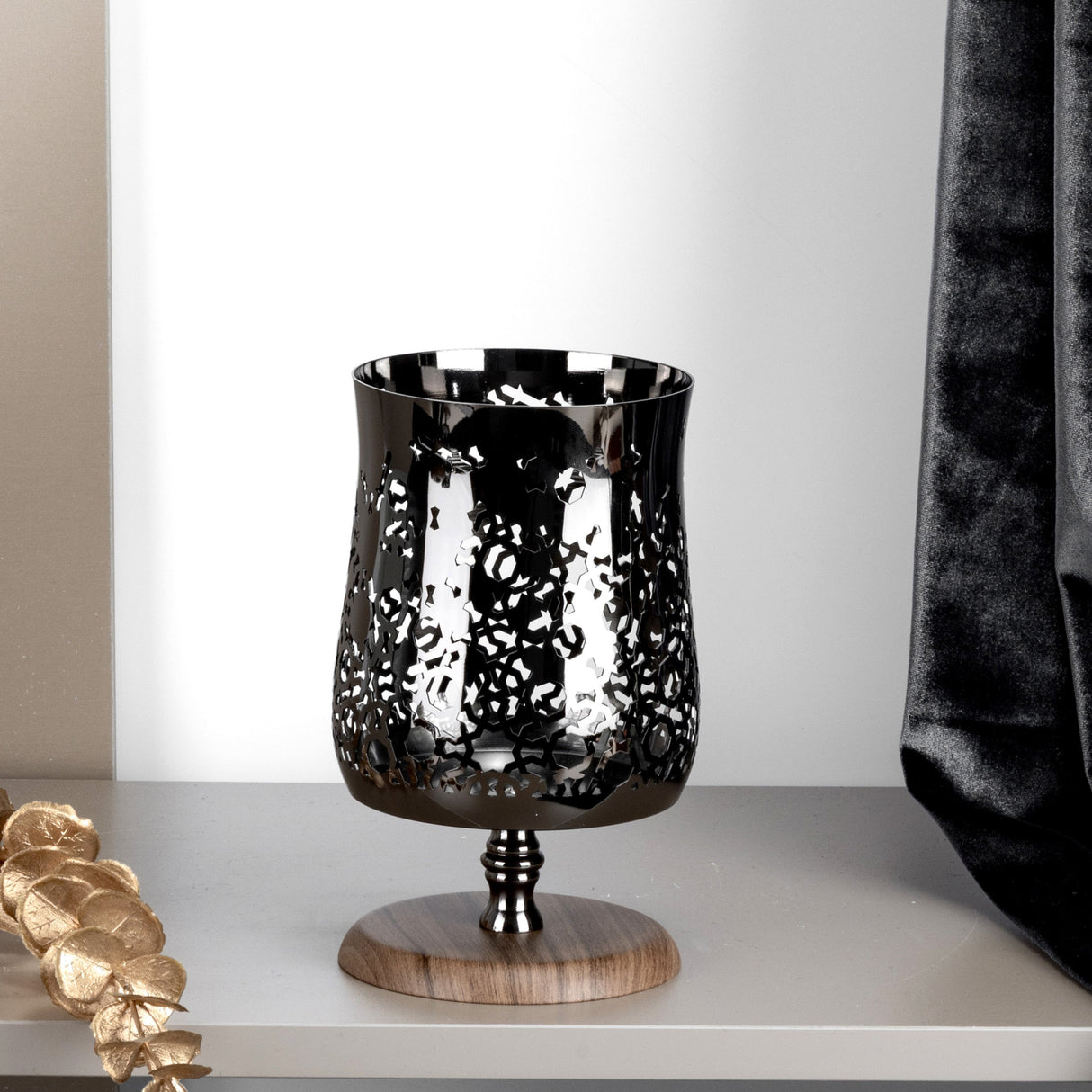 Nourhan - Large Candle Holder - Black Walnut