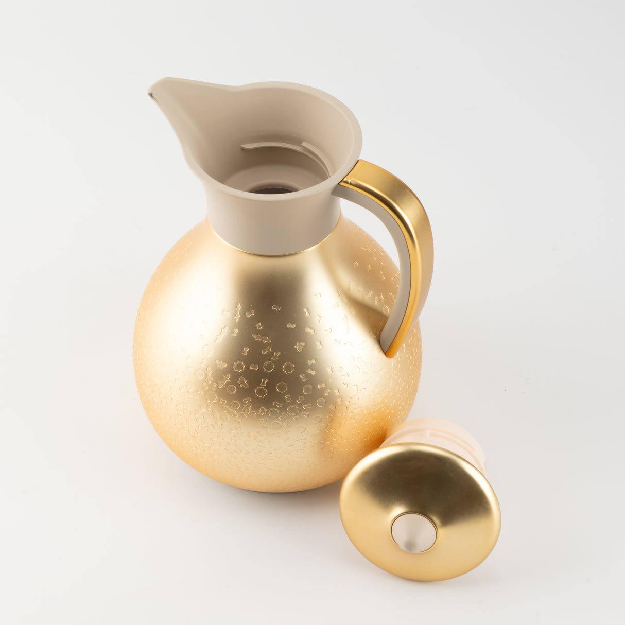 Nourhan - Vacuum Flask/Thermos - Matt Gold & Beige
