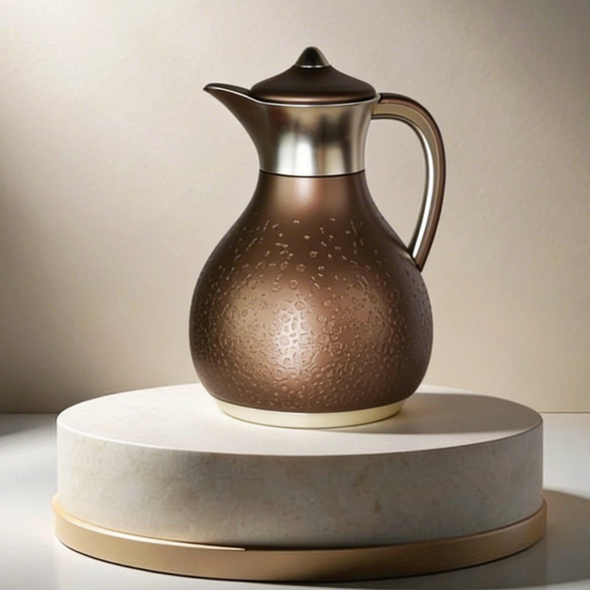 Nourhan - Vacuum Flask/Thermos - Bronze & Silver