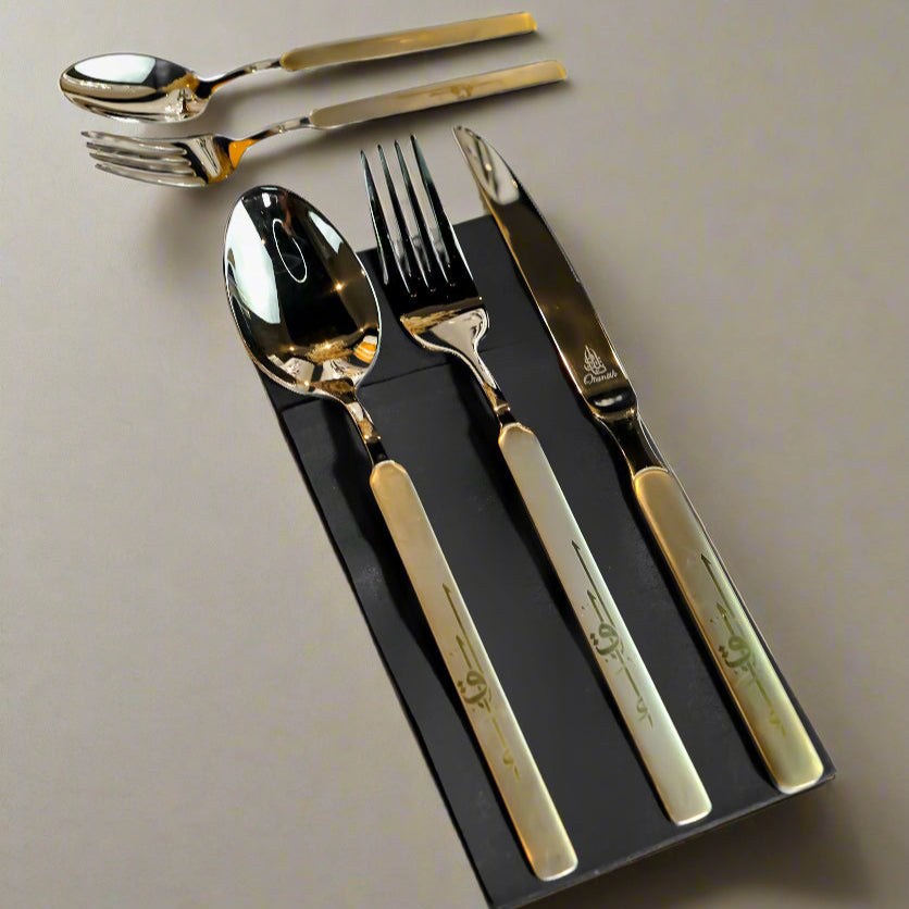 Liqa'a - 30pc Flatware Set - Silver & Gold