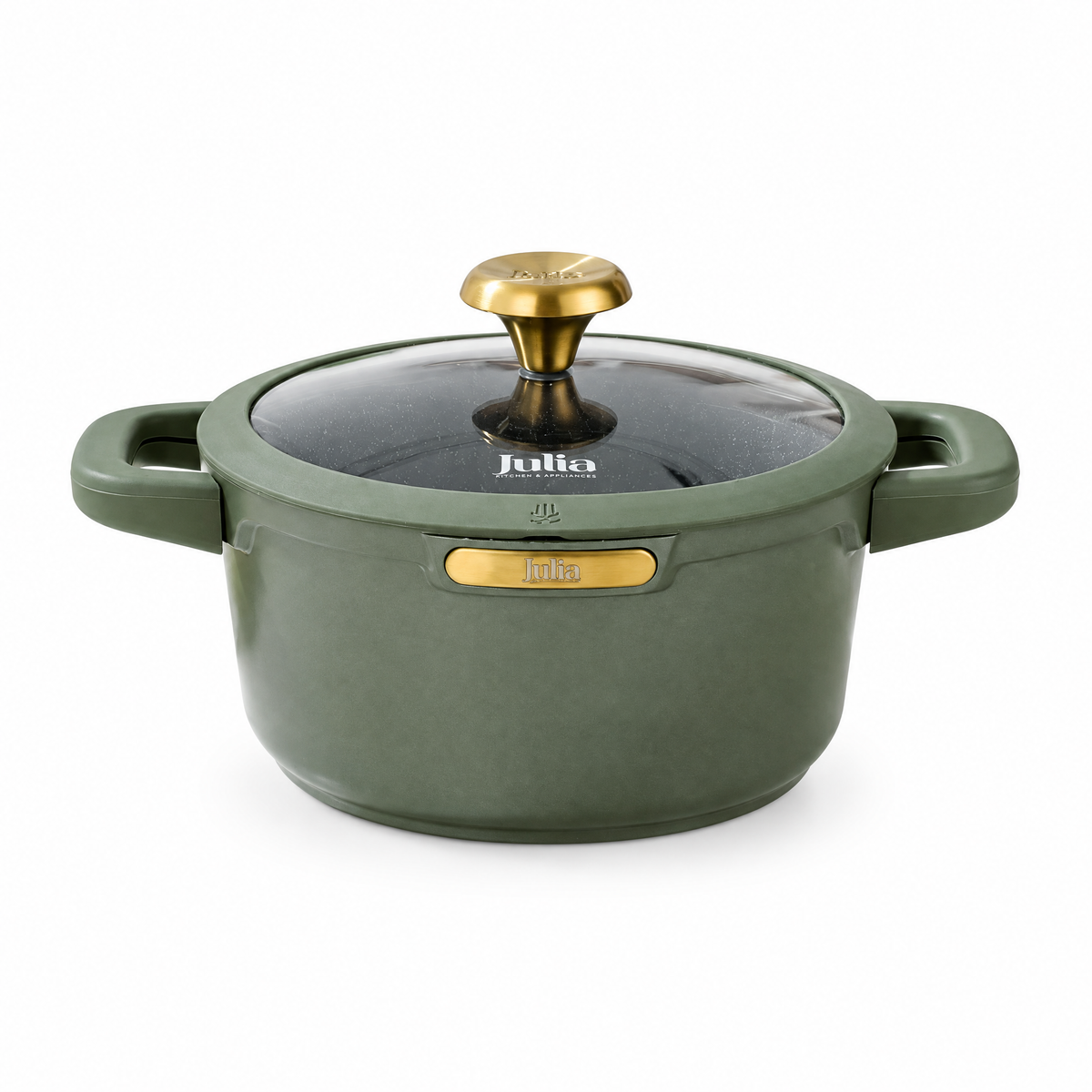 Julia Elite Top 8" Nonstick Cooking Pot with Lid – Olive Green