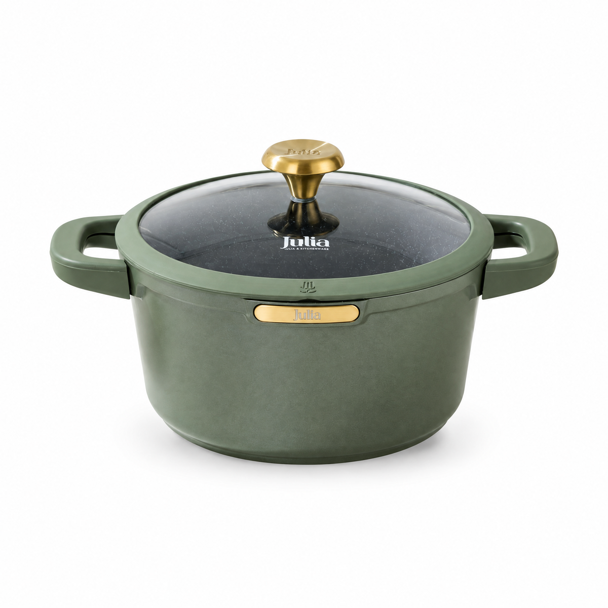Julia Elite Top 9.5" Nonstick Cooking Pot with Lid – Olive Green
